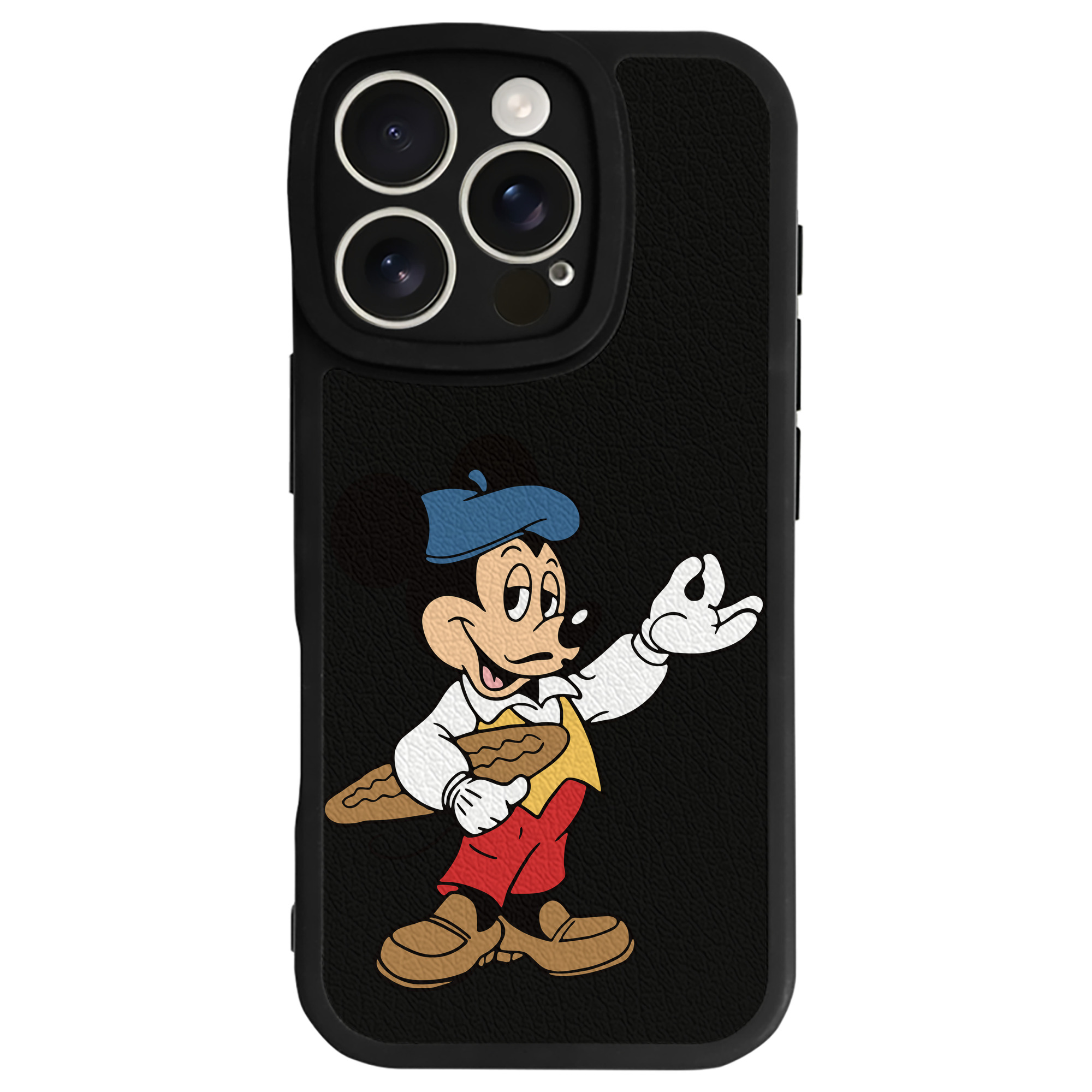 （画像用） ミッキーマウス Mickey Mouse 【iPhone 16シリーズ対応】シリコンスマホケース（レザー調） 材質：シリコン